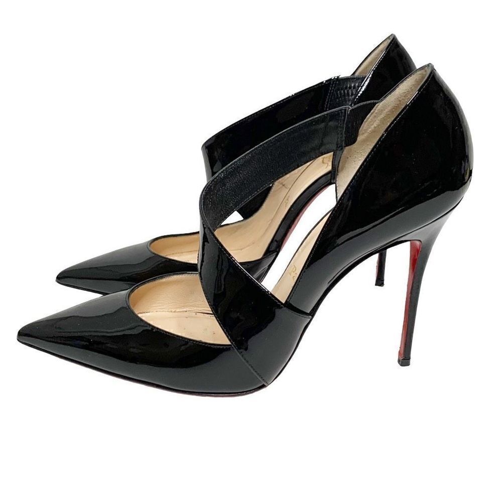 Christian Louboutin Ograde Cross Strap Black High Heel Pumps Women’s Size 41 (9)